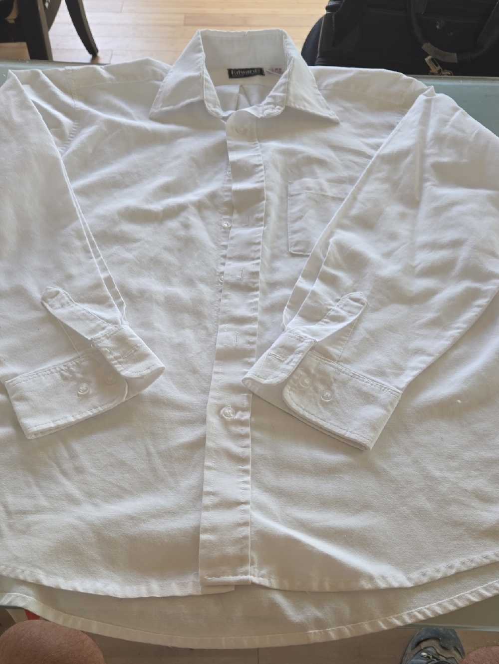 Men's White Dress Shirt with Classic Collar